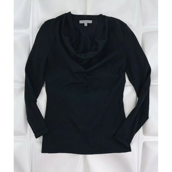 Classiques Entier Sz XS Black Merino Wool Draped Knit Sweater Cowl Neck Womens - Picture 1 of 10